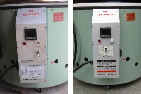 修理可能のエレポット電気炉（温度設定がデジタル式）