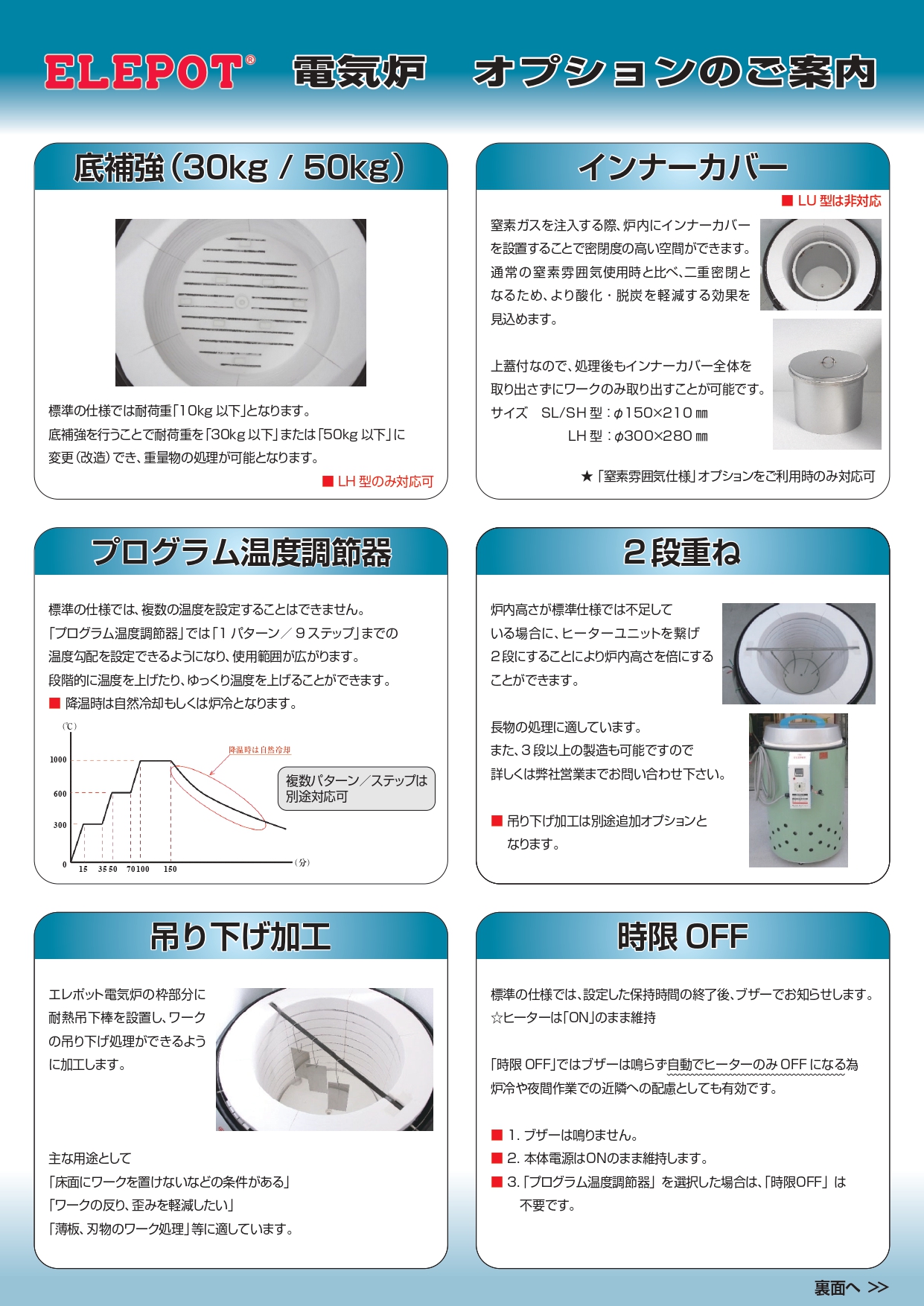 エレポット電気炉 オプションのご案内 カタログ表紙